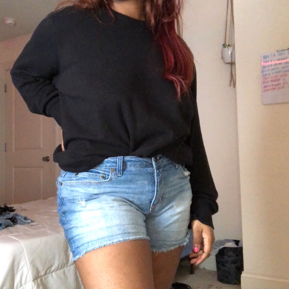 Denim, lightly Distressed Shorts